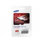 MicroSD 64GB  Samsung Class 10  EVO+; U1, R/W 80/20 MB/s с адаптером